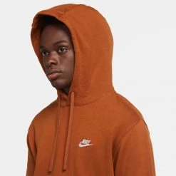 Nike Sportswear Club Fleece Hoodie Tall (Brown/White) APPAREL