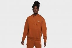 Nike Sportswear Club Fleece Hoodie Tall (Brown/White) APPAREL