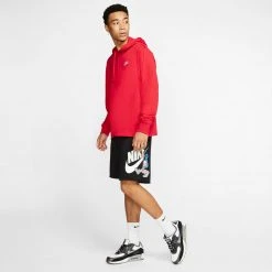 Nike NSW Club Hoodie (Red) APPAREL