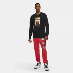 APPAREL Jordan Chimney Long Sleeve T-Shirt (Black-University Red)