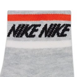 New Arrivals Nike Everyday Essential Ankle Socks (3 Pairs) (Grey/Black/Orange)
