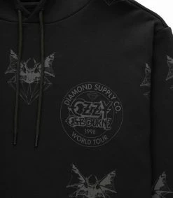 Diamond Supply CO. Diamond Supply Co X Ozzy Osbourne Hell Bat Allover Print Hoodie (Black) New Arrivals