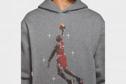 Jordan Jumpman Cross Hatched Print Hoodie (Grey) New Arrivals