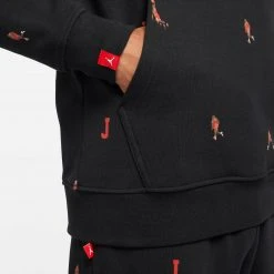 Jordan Jumpman Print Pullover Hoodie (Black/Red) New Arrivals