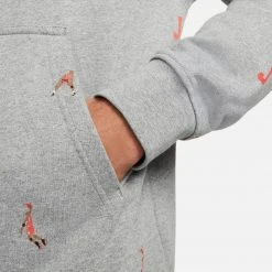 Jordan Jumpman Print Pullover Hoodie (Grey)