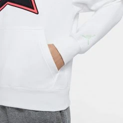 Jordan Winter Utility Men’s Fleece Pullover Hoodie (White/Barely Volt)