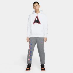 Jordan Winter Utility Men’s Fleece Pullover Hoodie (White/Barely Volt)