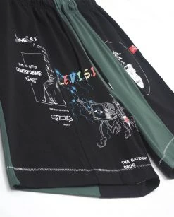 Jungles - Television Split Short (Black/Green) New Arrivals