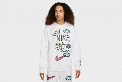Nike Sportswear Club Doodles French Terry Crewneck (White)