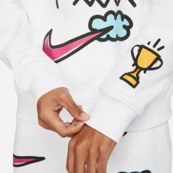 Nike Sportswear Club Doodles French Terry Crewneck (White)