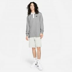 Nike Sportswear Rugby Polo (Grey Heather/White/White/Black)