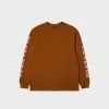 New Arrivals Pleasures - Old E Heavyweight Long Sleeve (Brown)