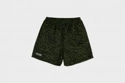 Pleasures Breaker Fuzzy Stripe Shorts (Green)
