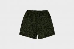 Pleasures Breaker Fuzzy Stripe Shorts (Green)