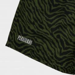 Pleasures Breaker Fuzzy Stripe Shorts (Green)