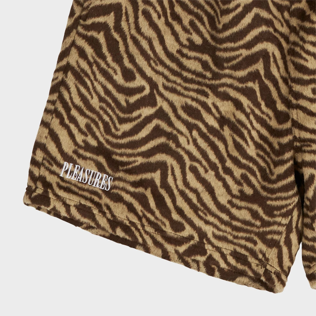 Pleasures Breaker Fuzzy Stripe Shorts (Tan) New Arrivals 3 Pleasures Breaker Fuzzy Stripe Shorts (Tan) New Arrivals
