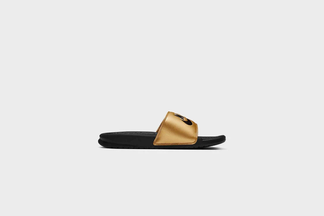 WMNS Nike Benassi JDI (Black/Black-Metallic Gold) SNEAKERS 2 WMNS Nike Benassi JDI (Black/Black-Metallic Gold) SNEAKERS