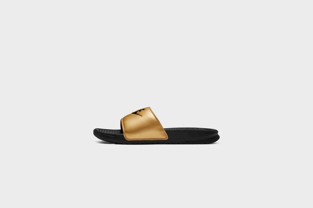 WMNS Nike Benassi JDI (Black/Black-Metallic Gold) SNEAKERS 4 WMNS Nike Benassi JDI (Black/Black-Metallic Gold) SNEAKERS