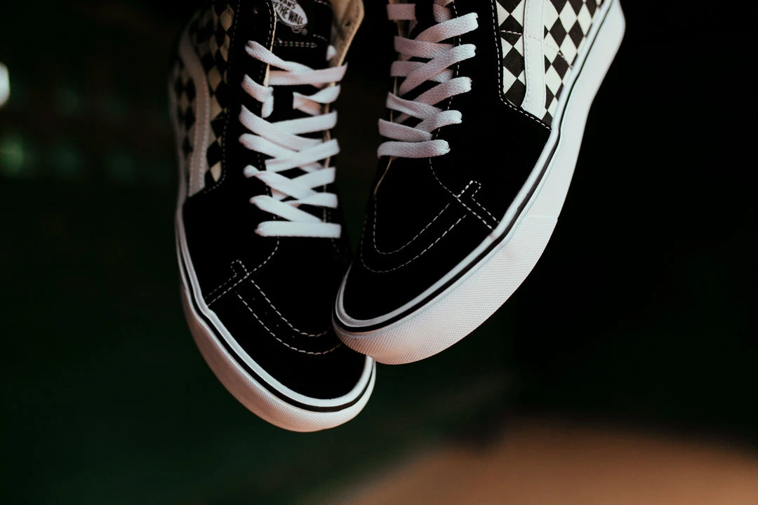Vans Checkerboard Sk8-Hi Lite (Black/White) 5 Vans Checkerboard Sk8-Hi Lite (Black/White)